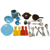 Outdoor Dish set Coffee Pot & Spice Bottles wo decals