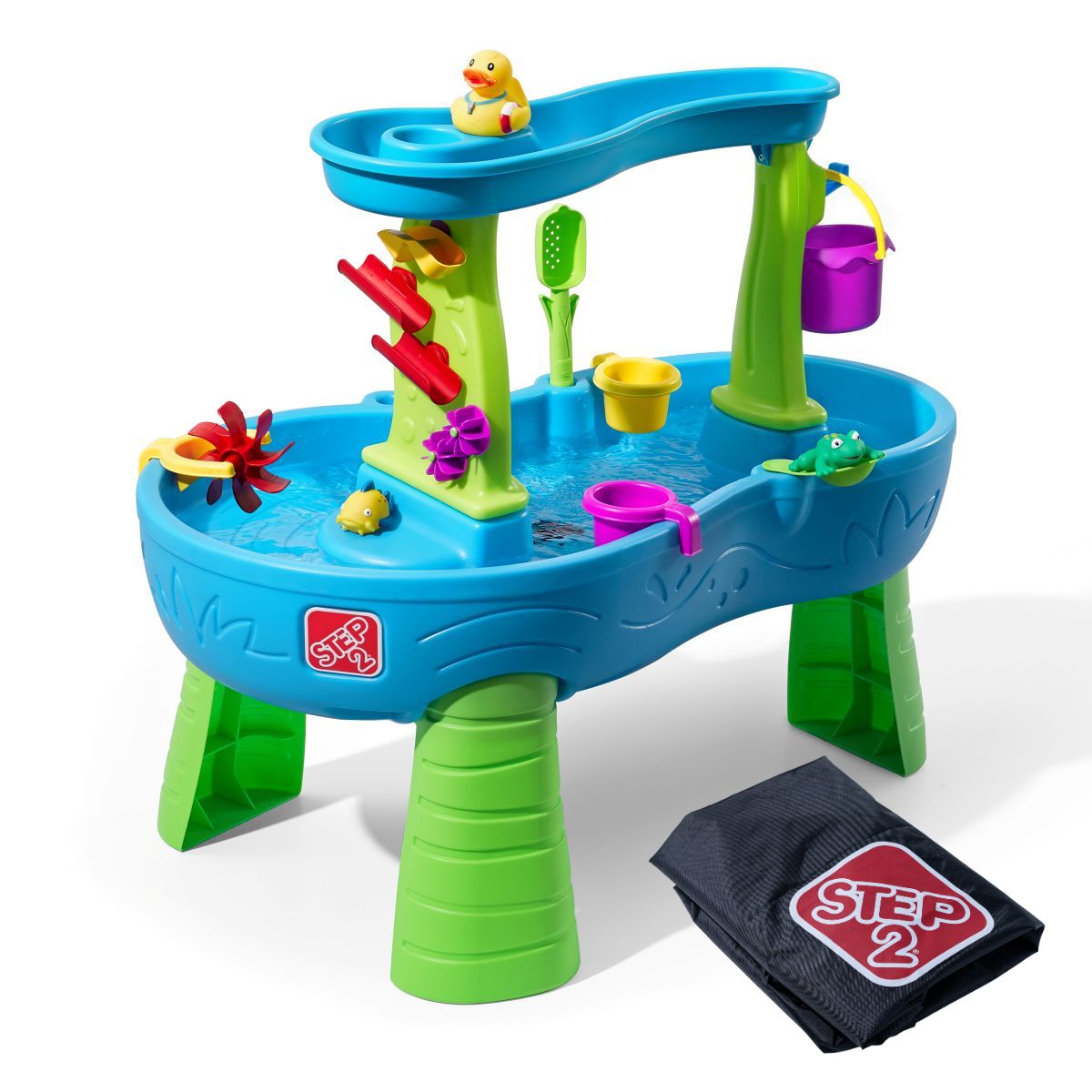 Outdoor Rain Showers Splash Pond Water Table with Cover