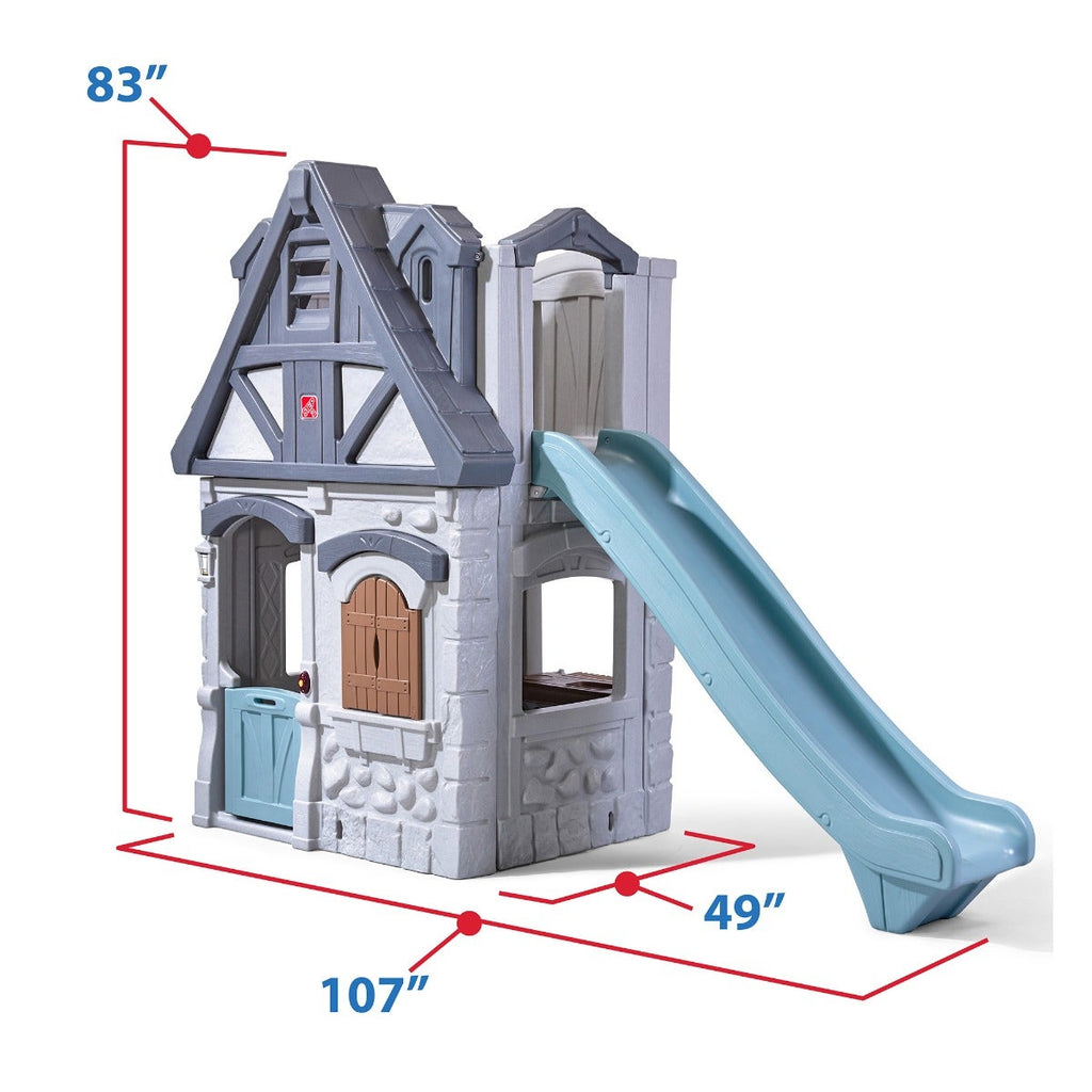 Outdoor Enchanting Adventures 2-Story Playhouse & Slide