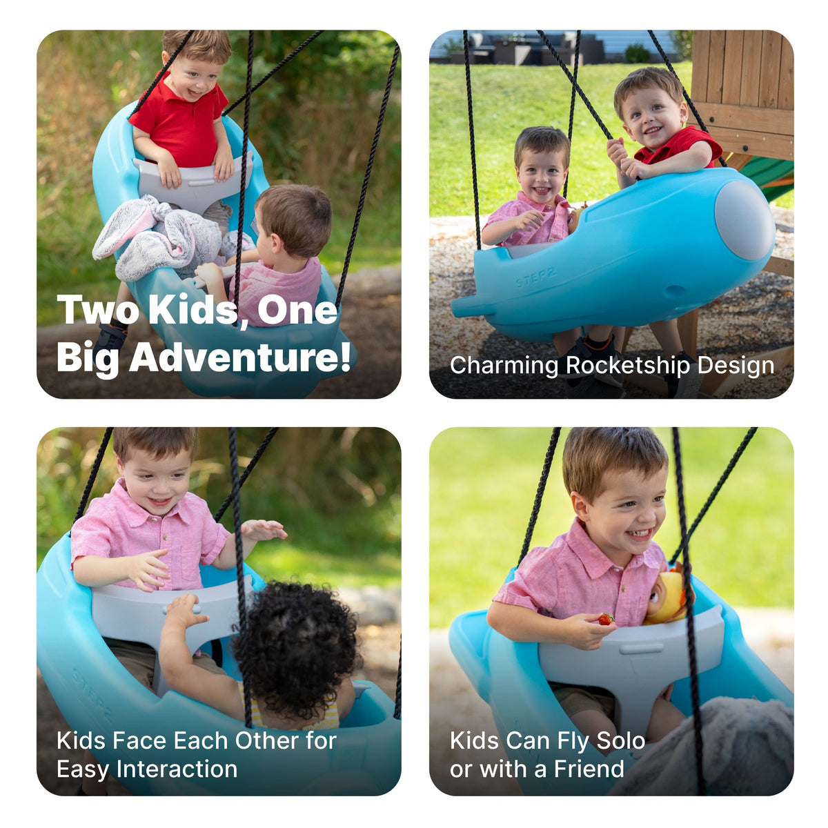 Outdoor Rocket Swing For Two Blue