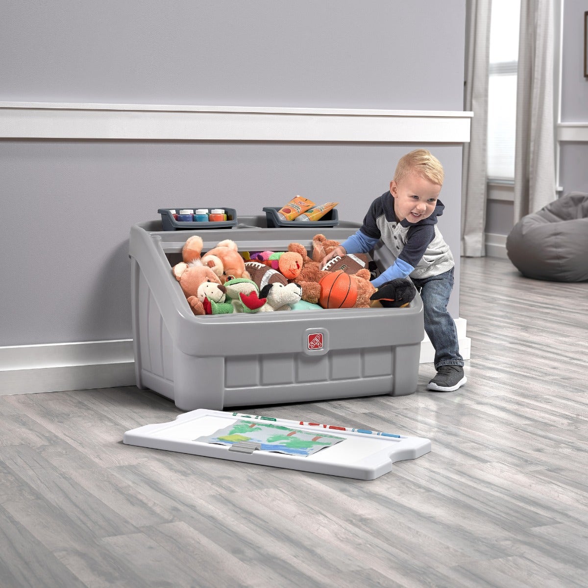 Outdoor 2-in-1 Toy Box & Art Lid