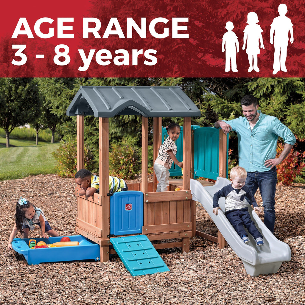 Outdoor Woodland Adventure Playhouse & Slide