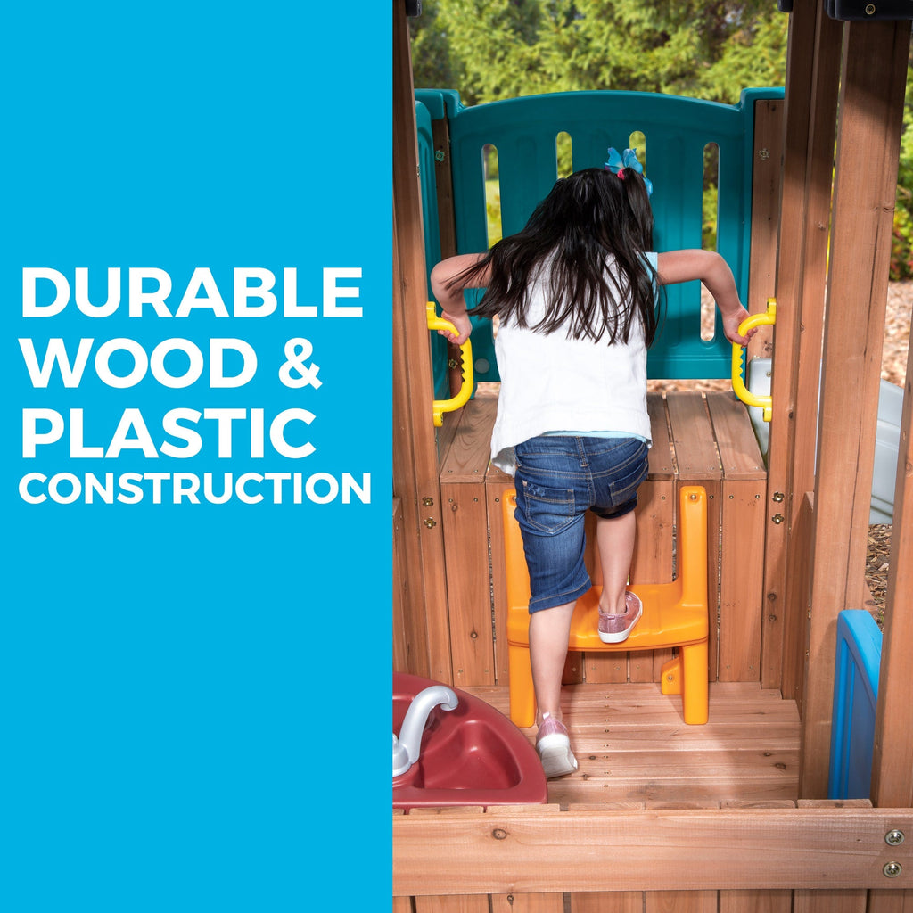Outdoor Woodland Adventure Playhouse & Slide