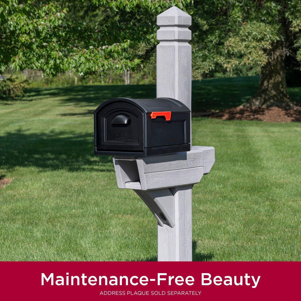 Outdoor Highland Mail Post & XL Black Mailbox