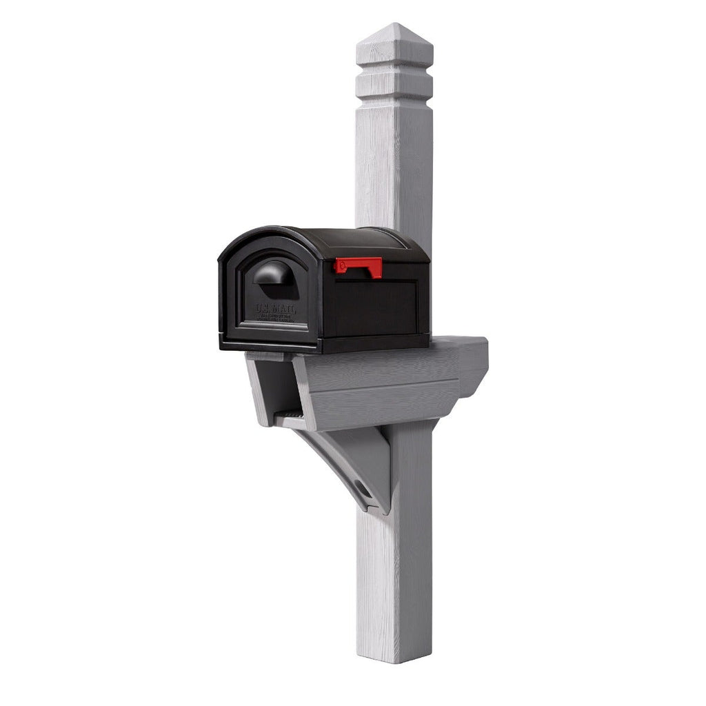 Outdoor Highland Mail Post & XL Black Mailbox