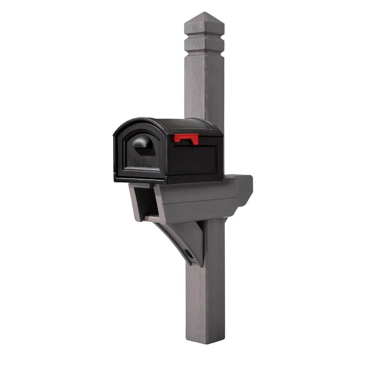 Outdoor Highland Mail Post & XL Black Mailbox