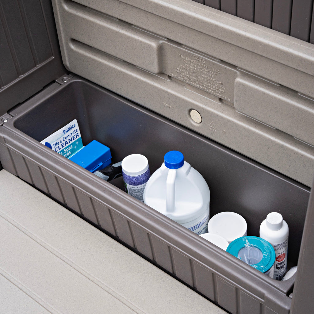 Outdoor Hot Tub Storage Steps With Handrail