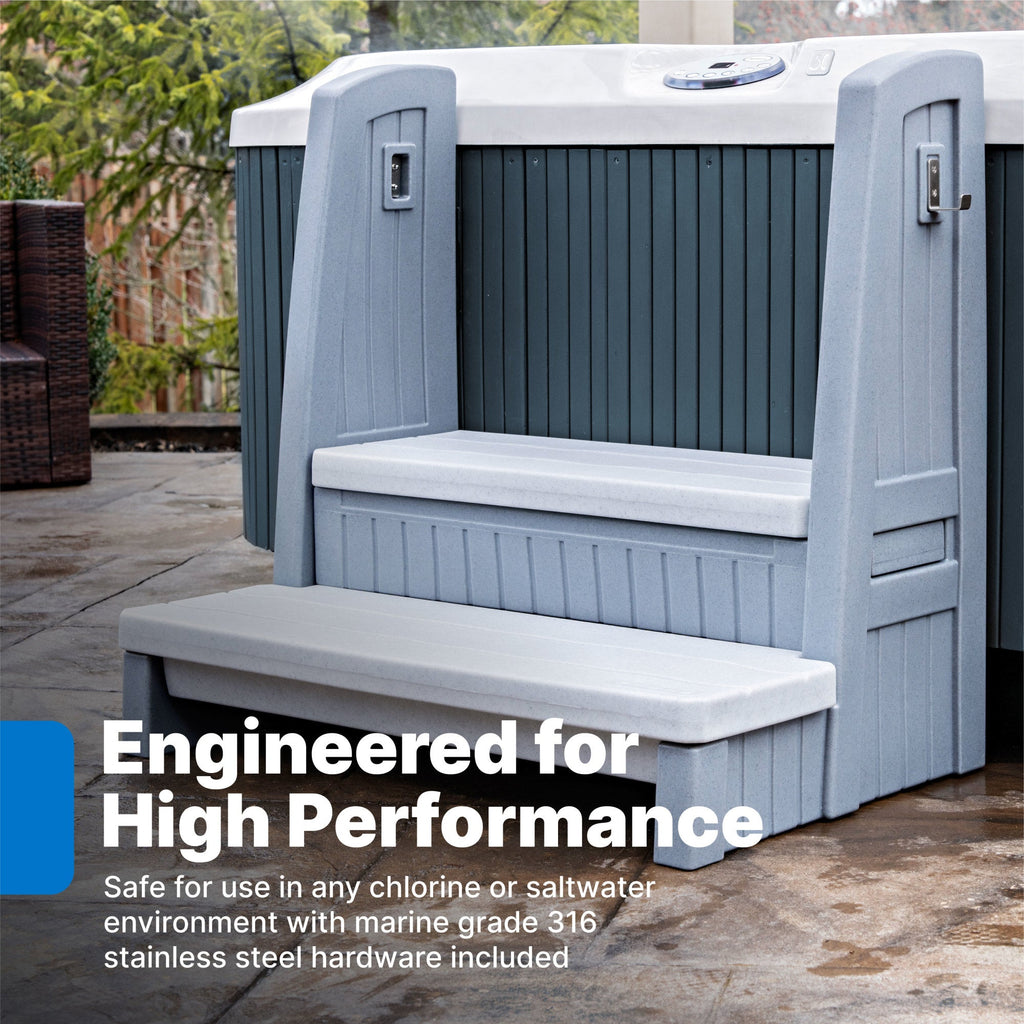 Outdoor Hot Tub Storage Steps With Handrail
