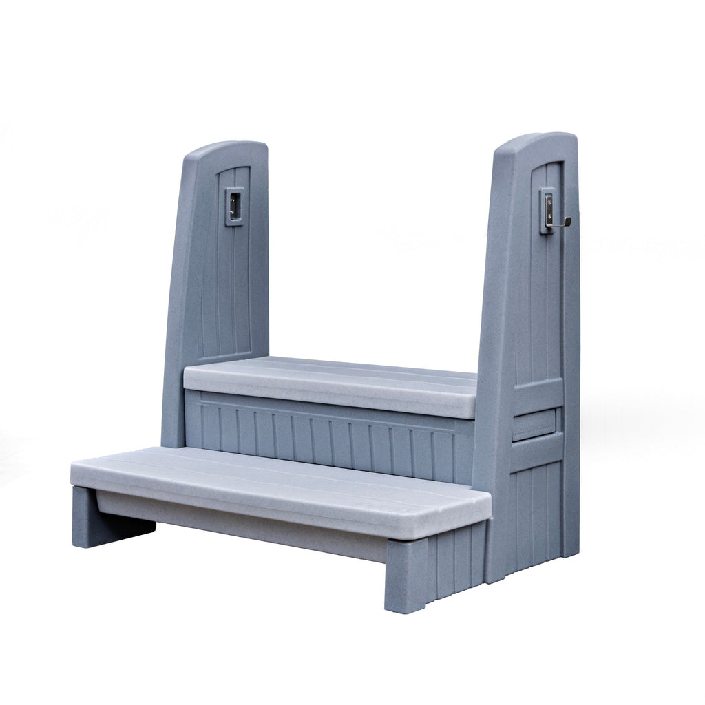 Outdoor Hot Tub Storage Steps With Handrail