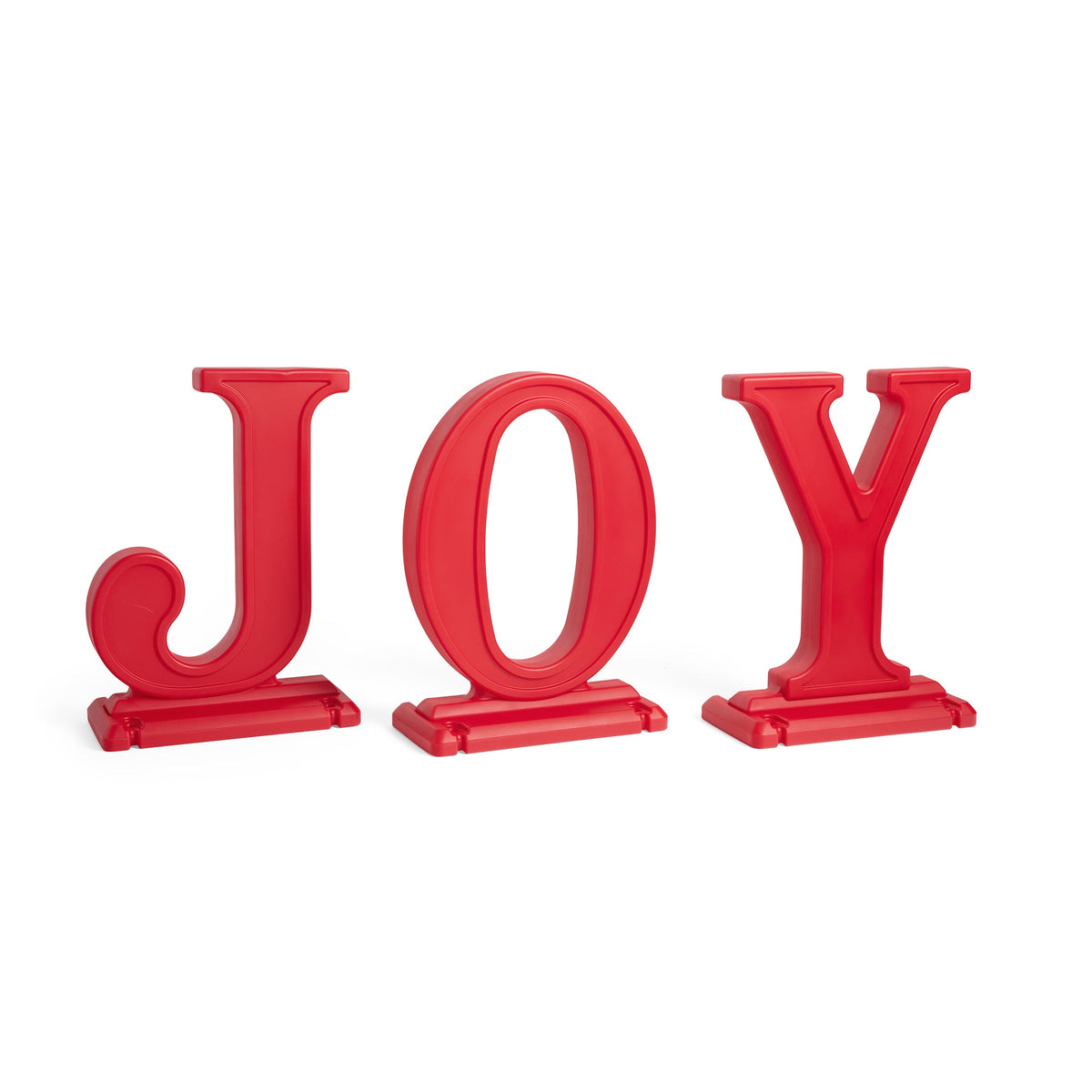 Outdoor Paintable Large Outdoor 3-Piece Christmas JOY Letters Decoration - Red