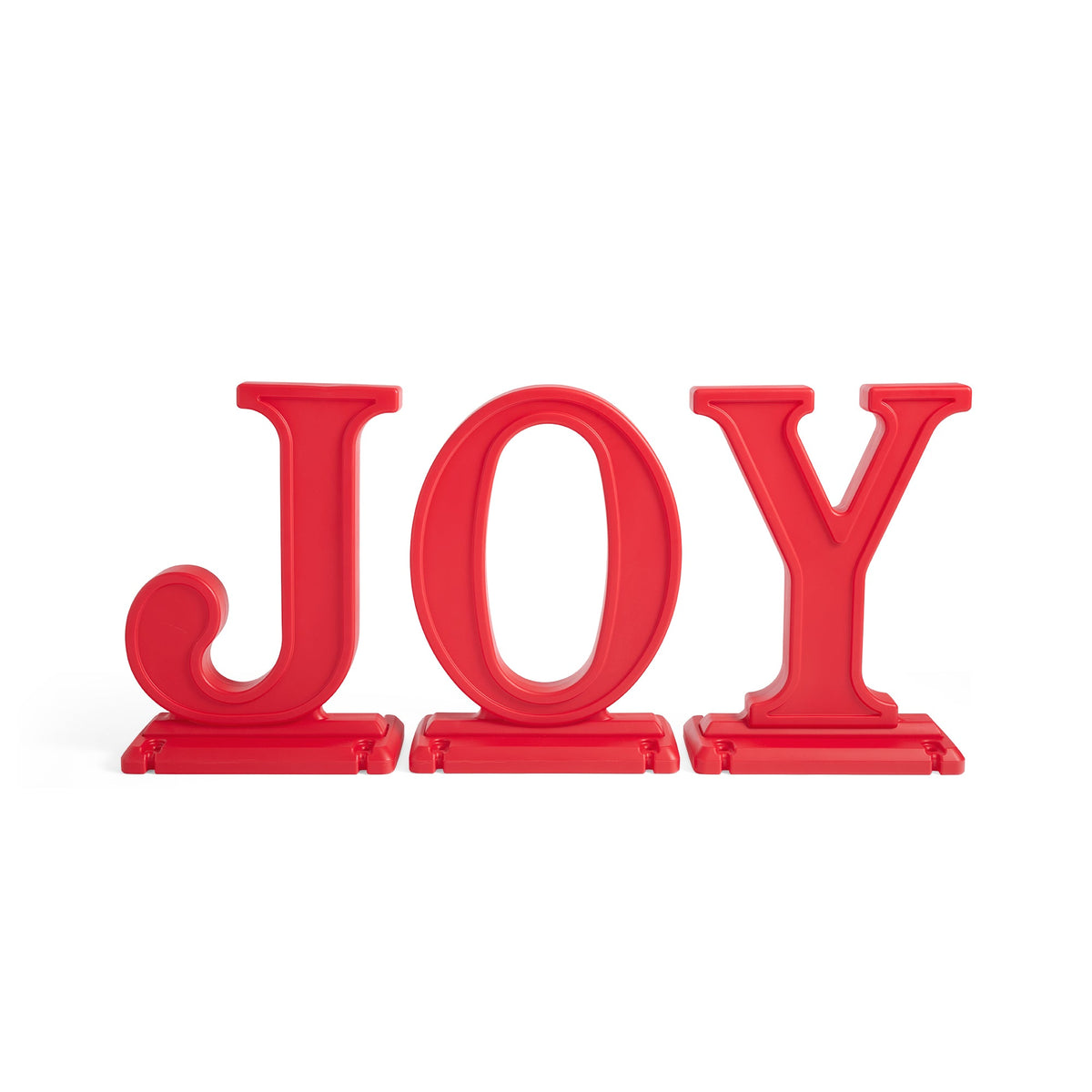 Outdoor Paintable Large Outdoor 3-Piece Christmas JOY Letters Decoration - Red