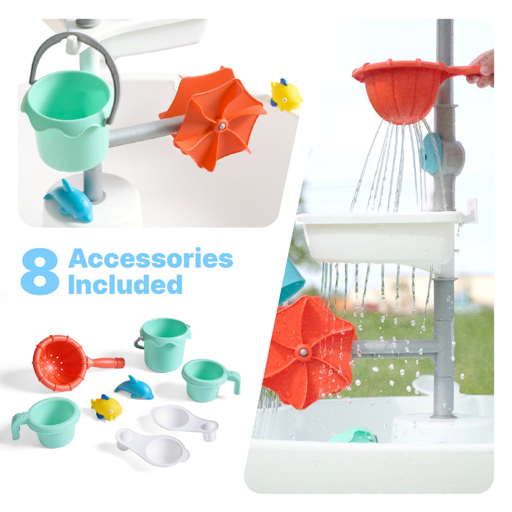 Outdoor Sunshine Springs Splash Table with CoolBreeze Misting Canopy