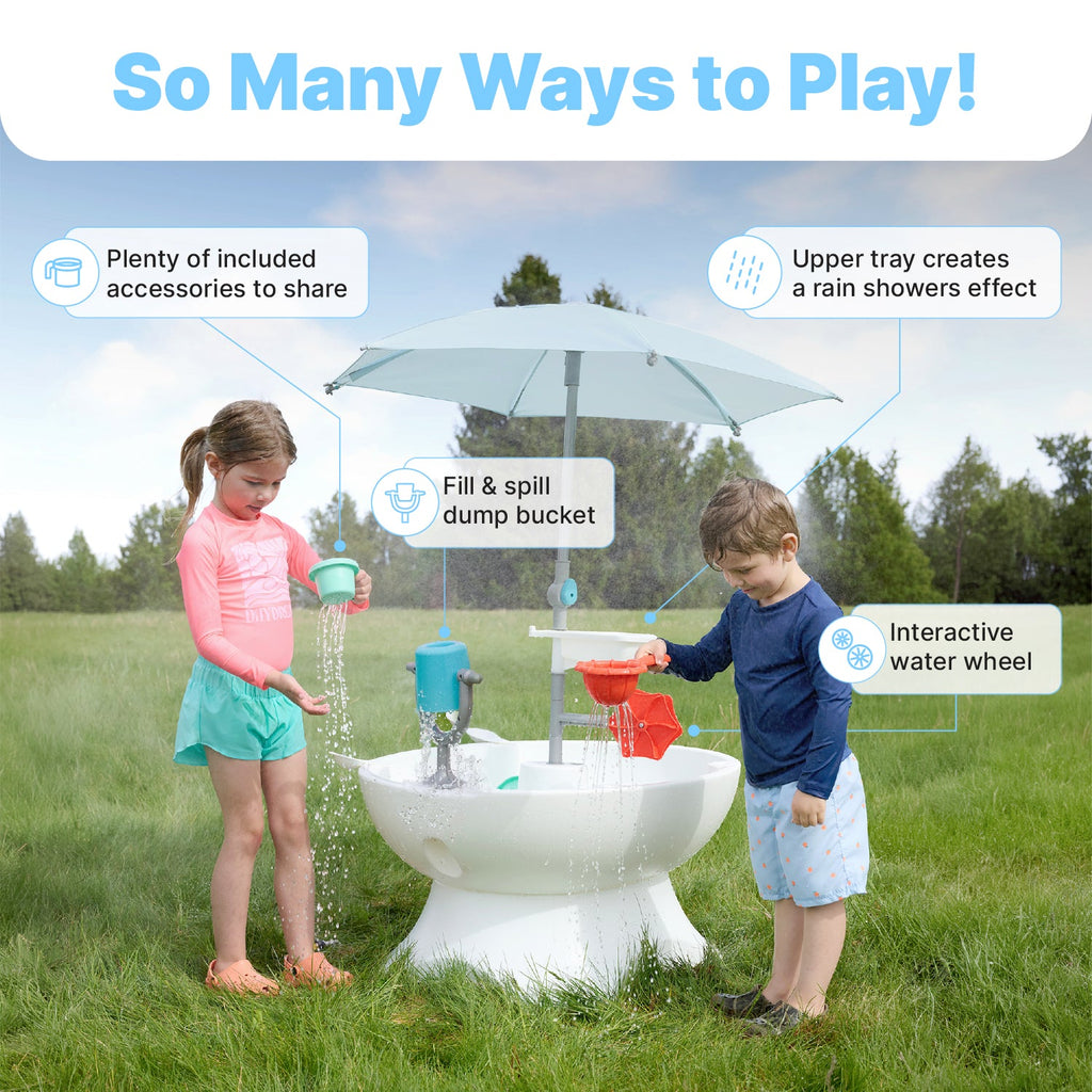 Outdoor Sunshine Springs Splash Table with CoolBreeze Misting Canopy