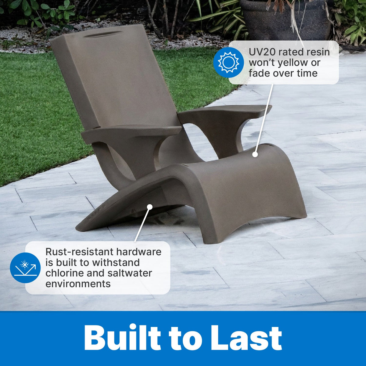 Outdoor Vero Adirondack Chair Earth Tones Collection