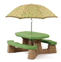 Outdoor Naturally Playful Picnic Table with Umbrella - Leaf Parts