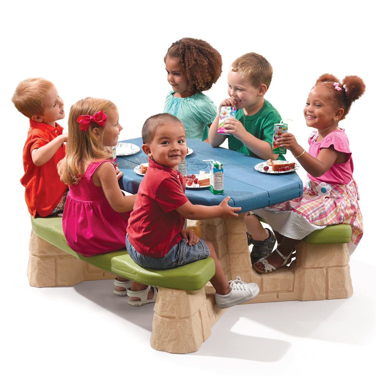 Outdoor Naturally Playful Picnic Table with Umbrella