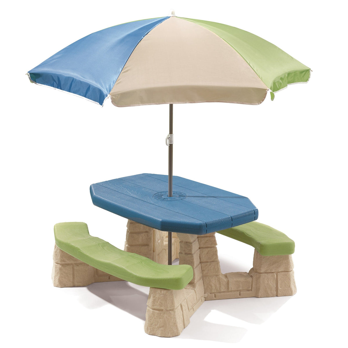 Outdoor Naturally Playful Picnic Table with Umbrella - Earth Parts