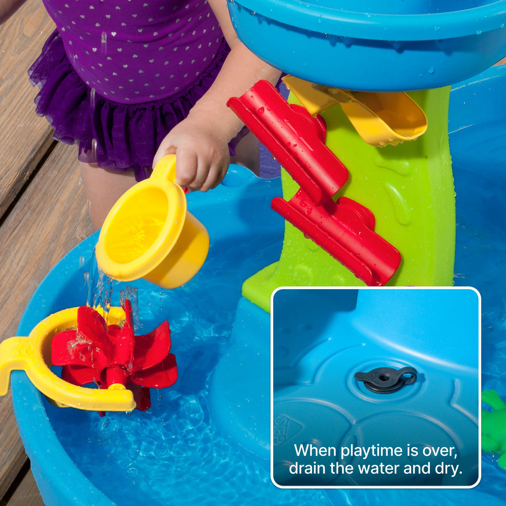 Outdoor Rain Showers Splash Pond Water Table with Cover