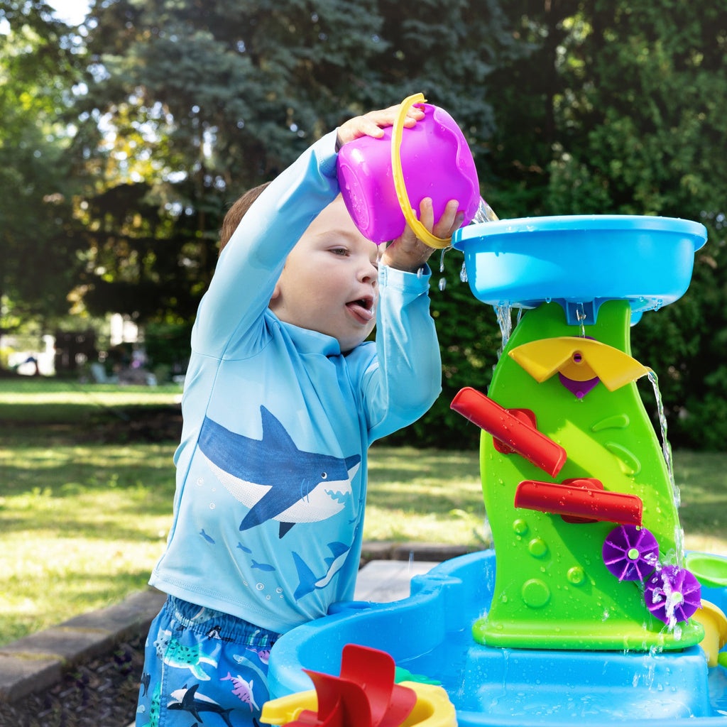 Outdoor Rain Showers Splash Pond Water Table with Cover