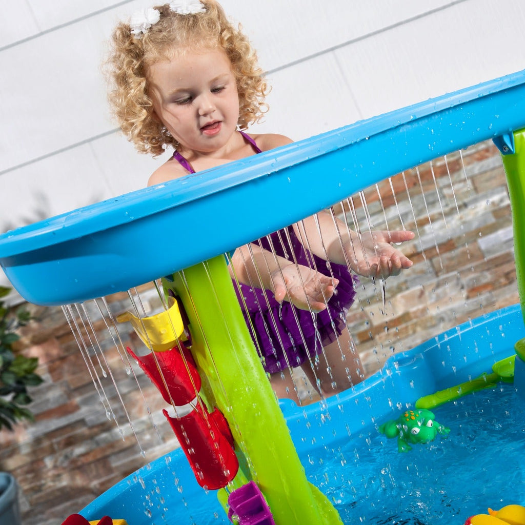 Outdoor Rain Showers Splash Pond Water Table with Umbrella