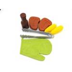 Outdoor 4 Piece Food Oven Mitt Sauce Jar & Tongs SU